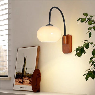 Applique Murale Pivotante En Verre Bauhaus Kaki-Lampe Veilleuse